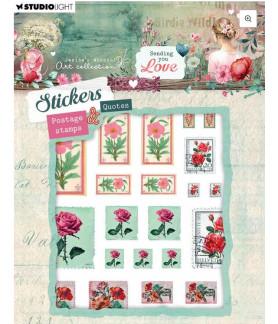 Jenine's Mindful Art - Sending You Love - Sticker Sheets - Postage stamps & quotes