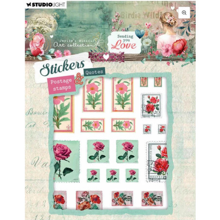 Jenine's Mindful Art - Sending You Love - Sticker Sheets - Postage stamps & quotes
