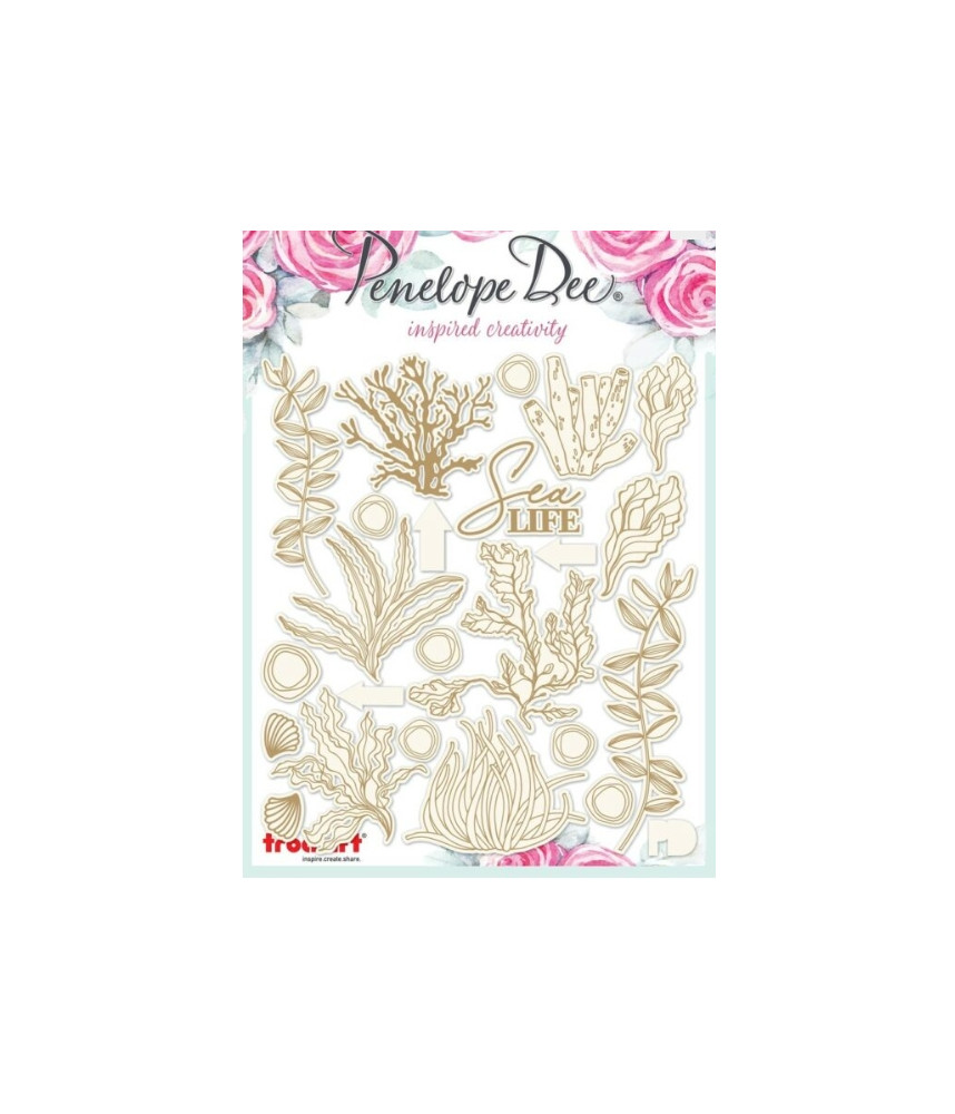 Penelope Dee - Chipboard Tidal Florals Sea Life Imagery