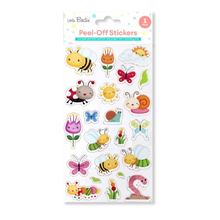 Peel Off Stickers - Garden Buddies, Approx 18 x 10.6cm, 1 sheet