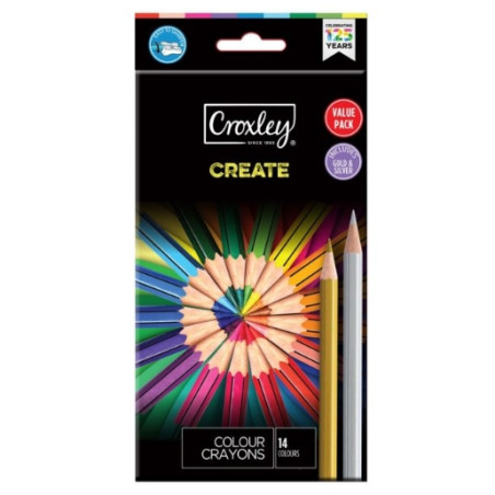 Croxley Create - Pencils  (Free Gold and Silver Pencils) 12Pc