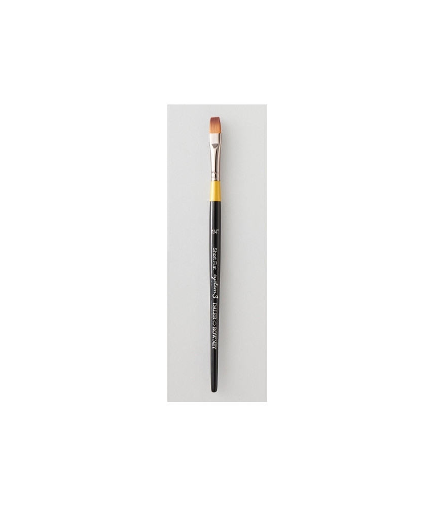 Daler and Rowney System3 Short Handle Flat Brush 1/4