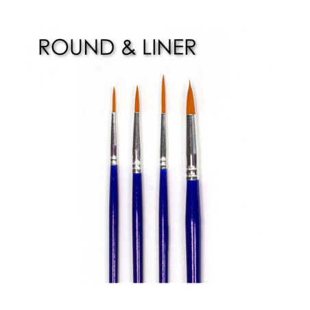 Decoart Beginners Round & Liner Brush Set 6Pc