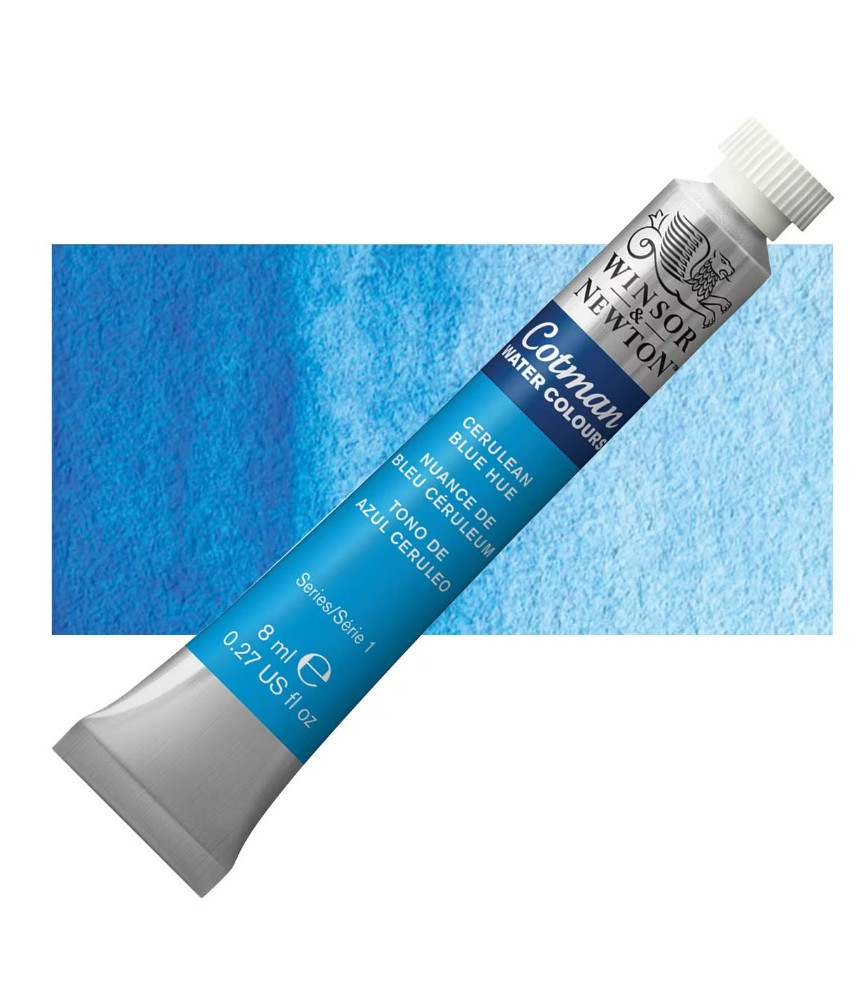 Winsor and Newton Cotman Watercolour 8ml Tube - Cerulean Blue Hue