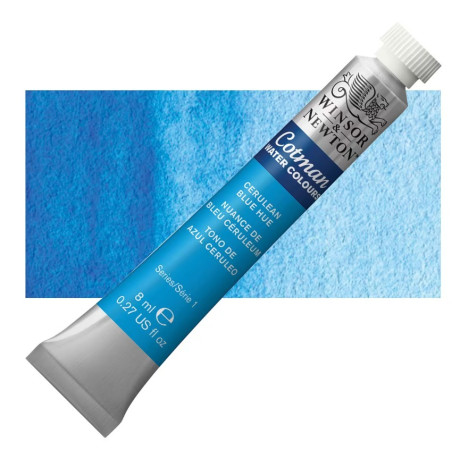 Winsor and Newton Cotman Watercolour 8ml Tube - Cerulean Blue Hue