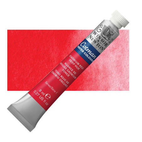 Winsor and Newton Cotman Watercolour 8ml Tube - Cadmium Red Deep Hue