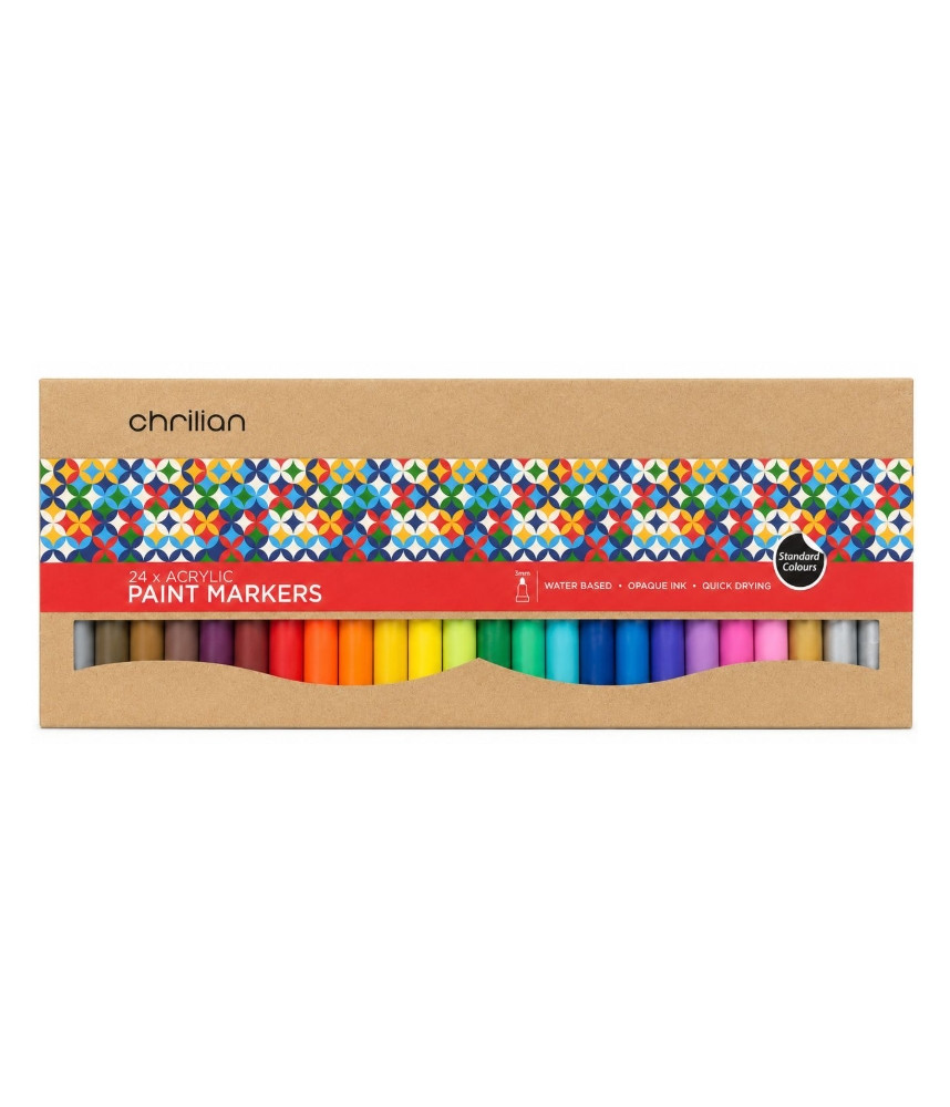 Chrillian Acrylic Markers 3mm 24's