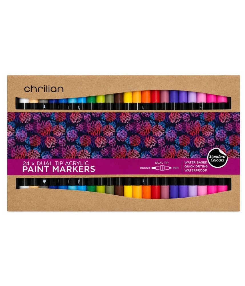 Chrilian Acrylic Dual Tip Marker 24's