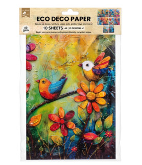 Eco Déco Paper - Whimsy Garden A4 size 10 design 10 sheets