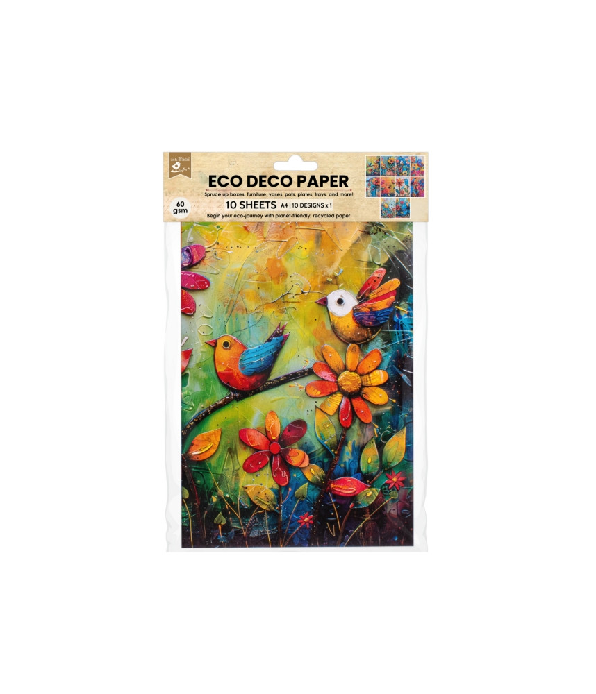 Eco Déco Paper - Whimsy Garden A4 size 10 design 10 sheets