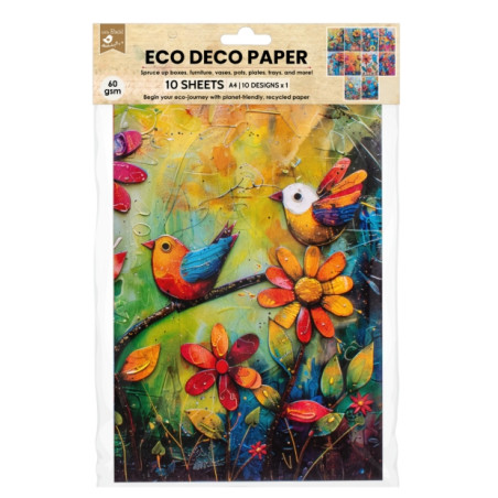 Eco Déco Paper - Whimsy Garden A4 size 10 design 10 sheets