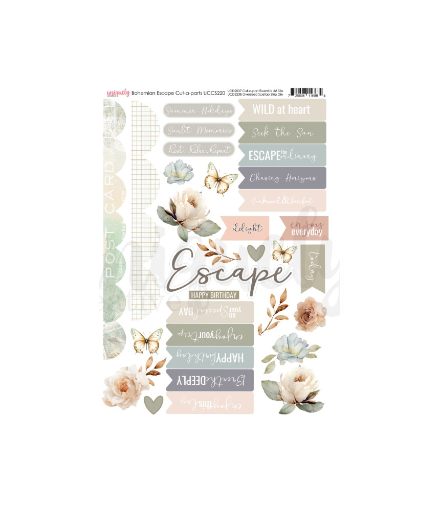 Uniquely - Bohemian Escape Cut-a-Part Sheet