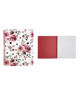 Large Notebook 9" x 11" - Rose Floral