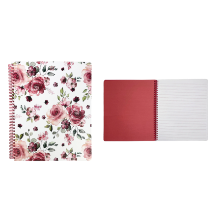 Large Notebook 9" x 11" - Rose Floral