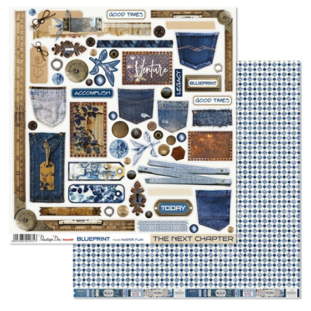 Penelope Dee 12 x 12 Blueprint Paper - Master Plan