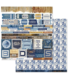 Penelope Dee Blueprint 12 X 12 Paper - True North