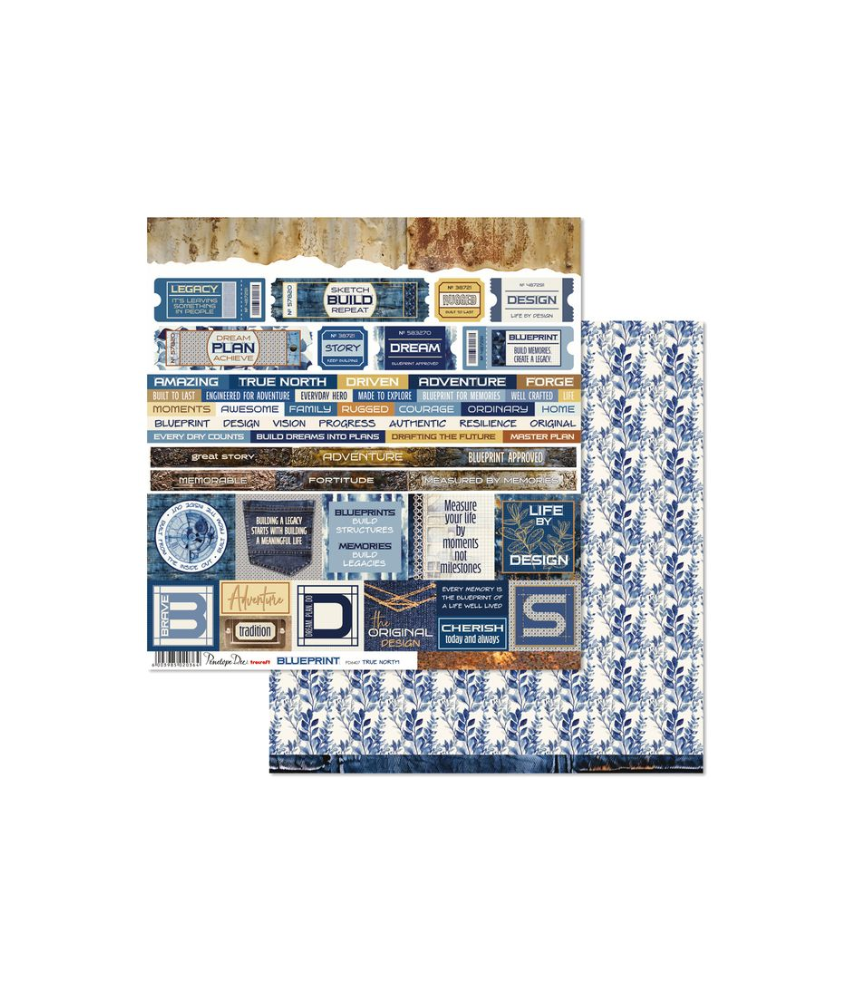 Penelope Dee Blueprint 12 X 12 Paper - True North