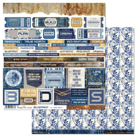 Penelope Dee Blueprint 12 X 12 Paper - True North