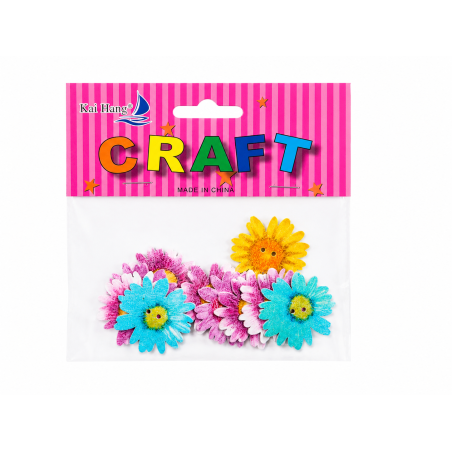 Scrapbook Buttons - Daisies Large 10 Pieces