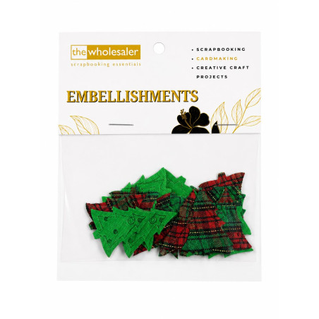 Embellishments Xmas Tree 3x3.5 cm 20 Pcs