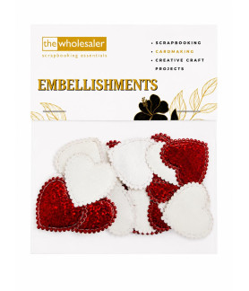 Embellishments Heats Puffed 3x2.5 cm 20 Pcs