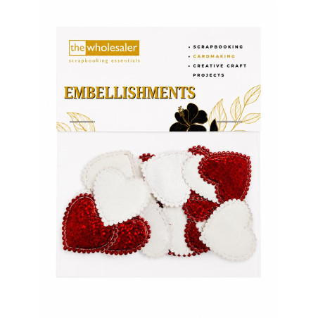 Embellishments Heats Puffed 3x2.5 cm 20 Pcs