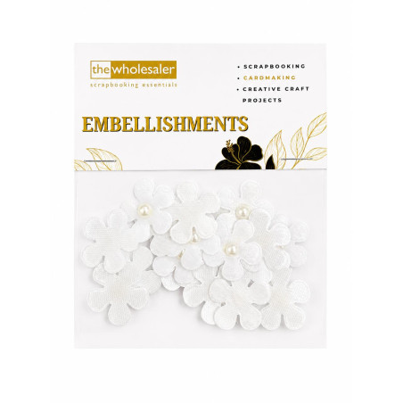 Embellishments Flower with Bead 2.5x2.5 cm 20 Pcs