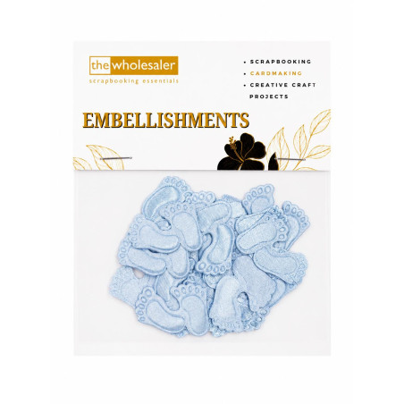 Embellishments Blue Feet 2x2.5 cm 20 Pcs