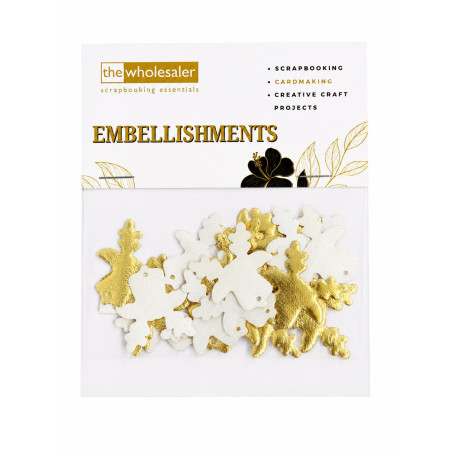Embellishments Gold Reindeer 20 Pcs