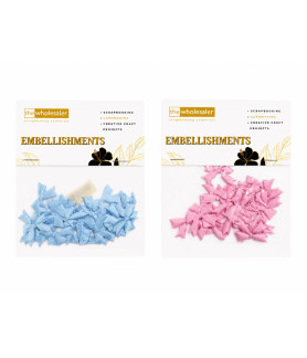 Embellishments Bow Baby Blue 3x3cm 20 Pcs Assorted