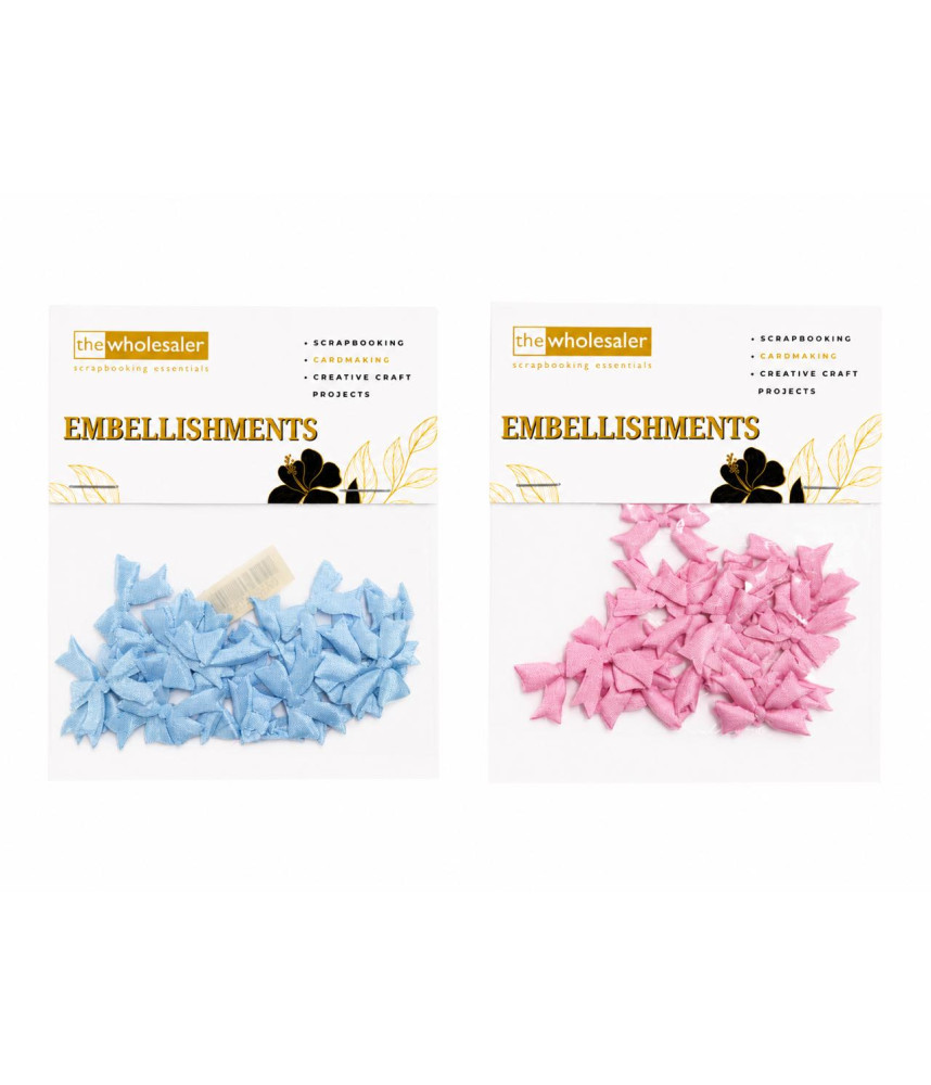 Embellishments Bow Baby Blue 3x3cm 20 Pcs Assorted