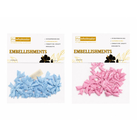 Embellishments Bow Baby Blue 3x3cm 20 Pcs Assorted