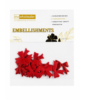 Embellishments Metallic Bows 3x2.5 cm 20 Pcs