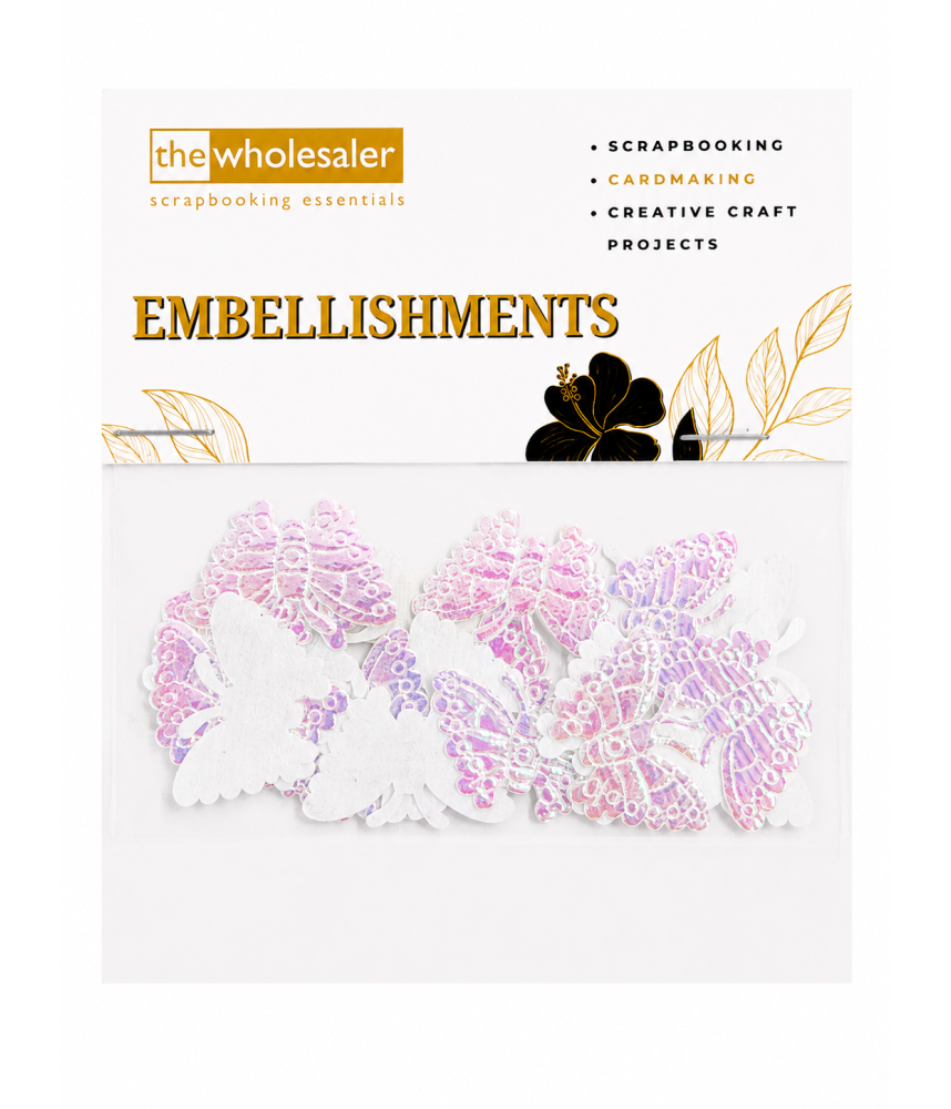 Embellishments Butterfly 2.5x2.5 cm 20 Pcs