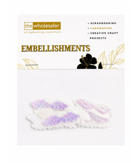 Embellishments Angel Wing Fabric 4x1 cm 20 Pcs