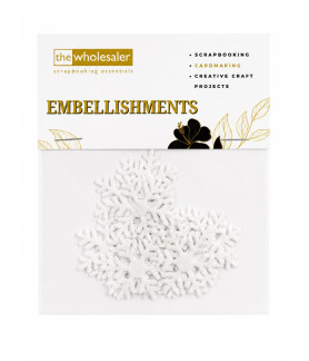 Embellishments Felt Fabric Snowflake 3x3 cm 20 Pcs