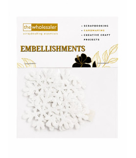 Embellishments Felt Fabric Snowflake 4x4 cm 20 Pcs