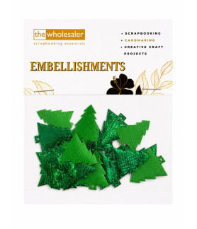 Embellishments Xmas Tree 2.5x2.5cm 20 Pcs