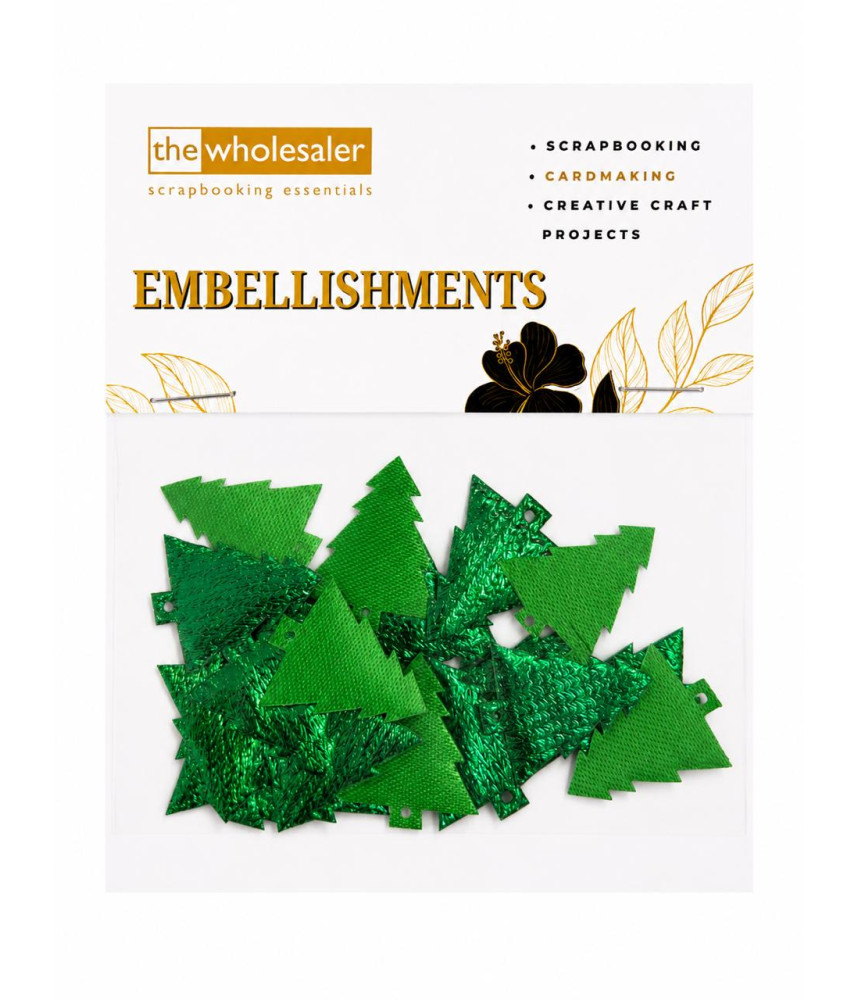 Embellishments Xmas Tree 2.5x2.5cm 20 Pcs