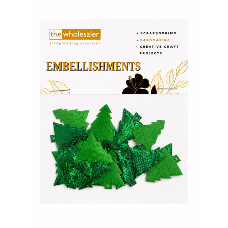 Embellishments Xmas Tree 2.5x2.5cm 20 Pcs