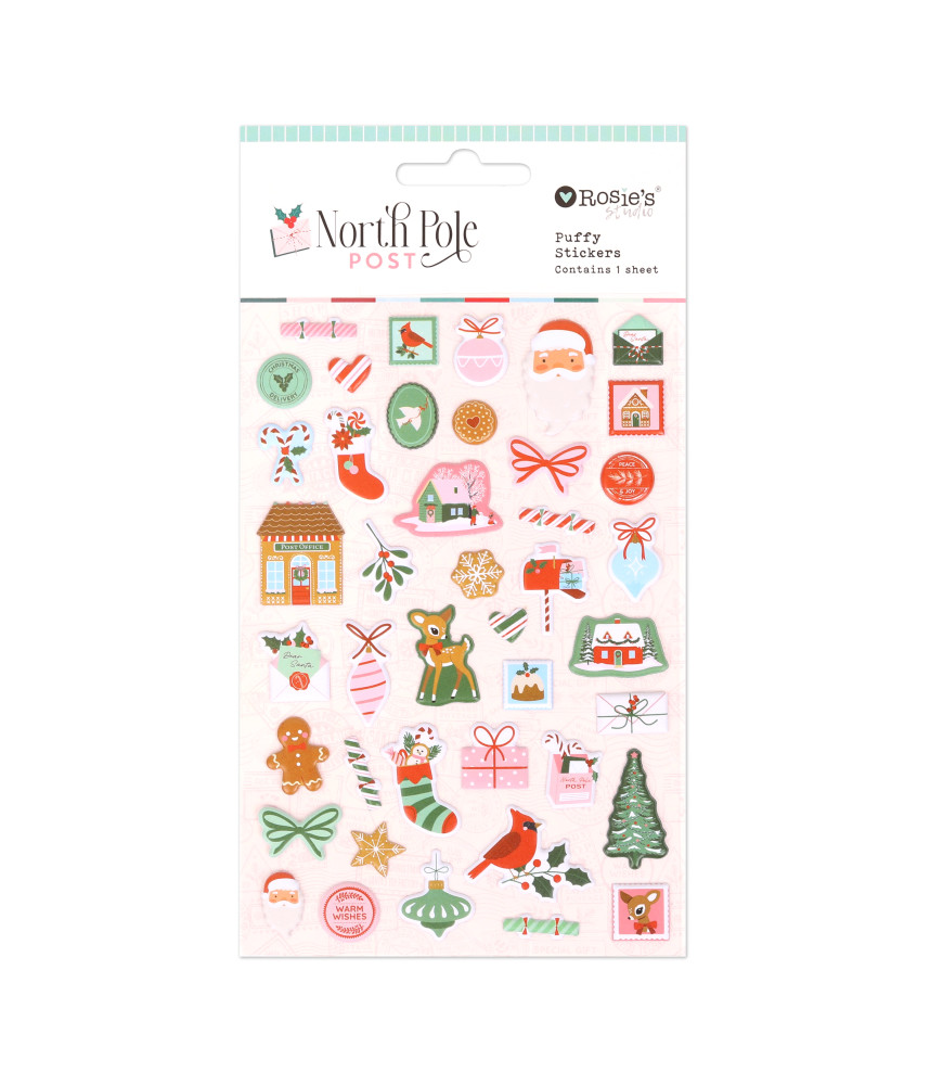 Rosies Studio North Pole Post Puffy Motif Stickers