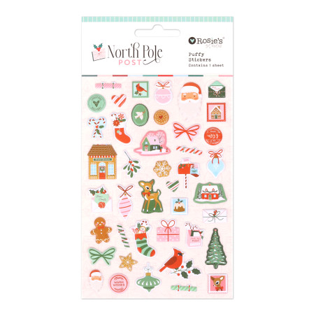 Rosies Studio North Pole Post Puffy Motif Stickers