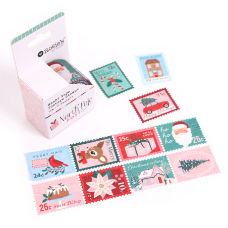 Rosies Studio North Pole Post Postage Stamp Wash Tape 2,5cm x 10m