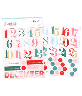Rosies Studio North Pole Post Chipboard Advent Numbers 2 Sheets