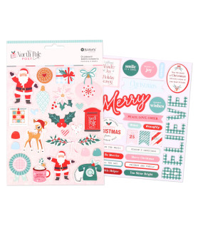 Rosies Studio North Pole Post Chipboard Stickers 2 Sheets