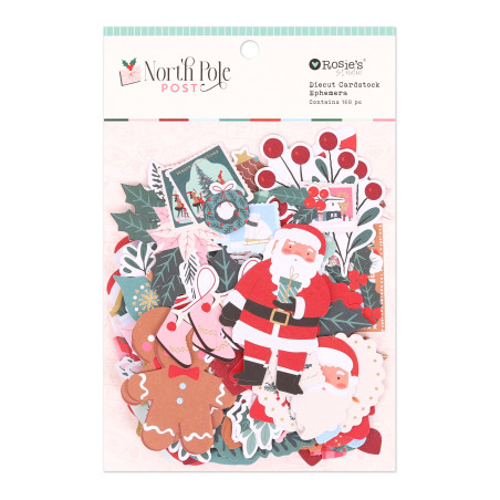 Rosies Studio North Pole Post Cardstock Diecut Ephemera 168 Pieces