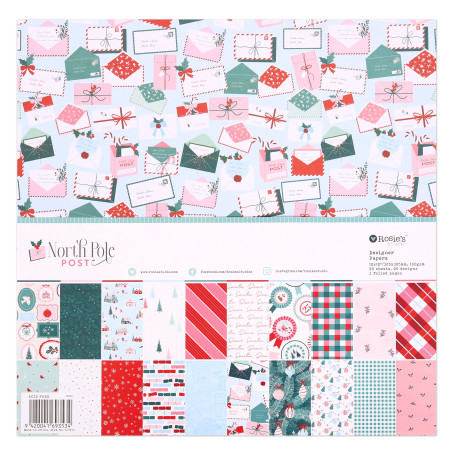 Rosies Studio North Pole Post 12x12'' Designer Paper Pack 20 Sheets
