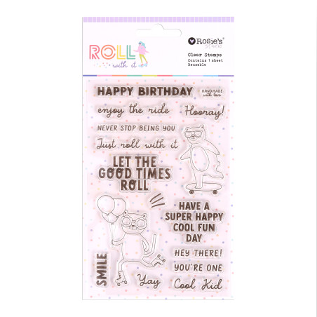 Rosies Studio Roll with it Clear Stamp