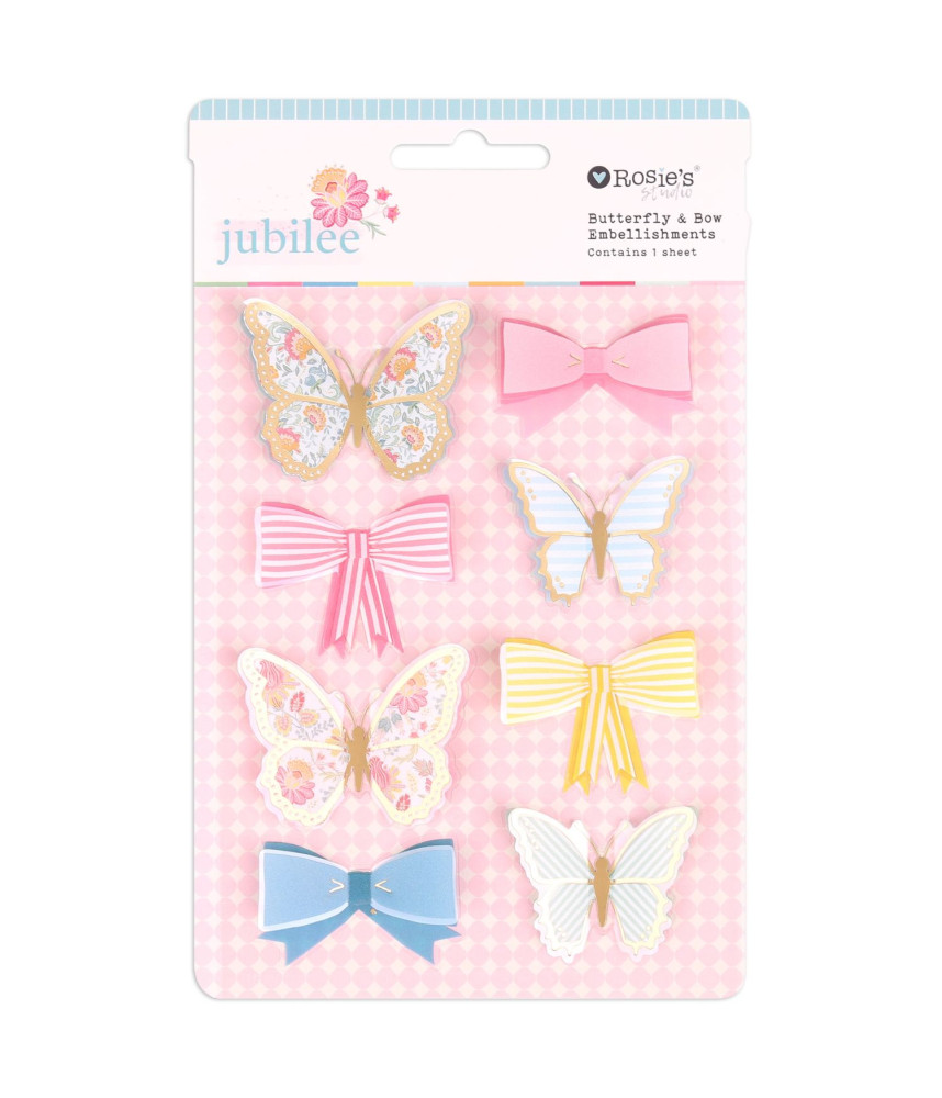 Rosies Studio Jubilee Butterfly & Bows Embellishments