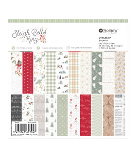 Rosies Studio Sleigh Bells Ring 6x6" Designer Paper Pad 40 Sheets